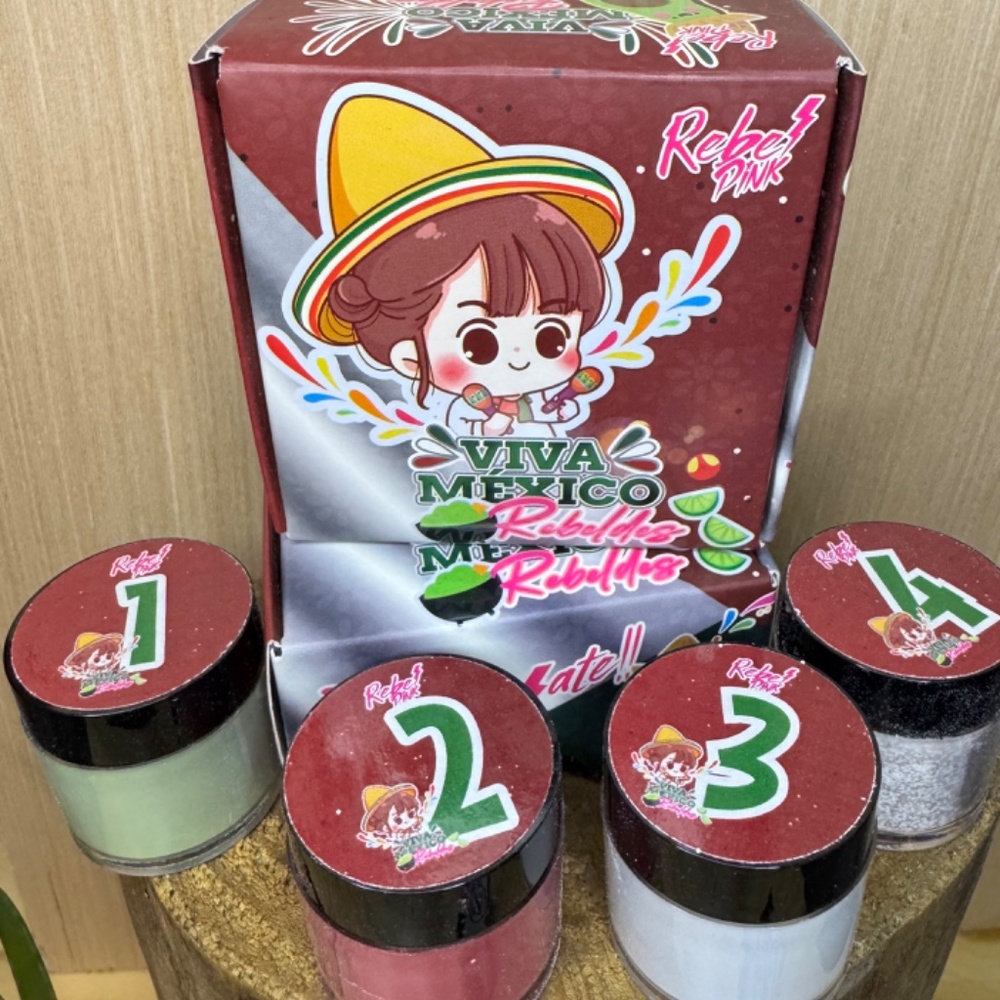 Rebel Pink collection acrylic ..dip power nail Viva Mexico